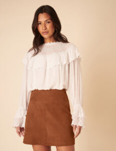 Brown Mini Classic Easy Skirt