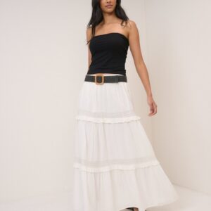 White Midi Classic Easy Skirt