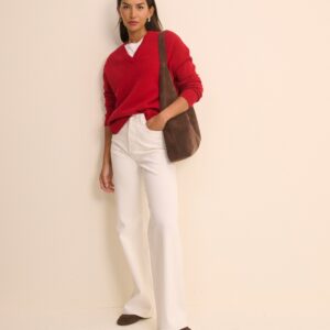 Silver High Rise Wide Leg Refined Jeans