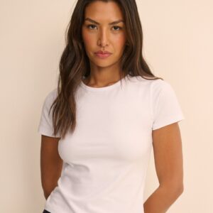 Soft White Peached Baby Tee Top
