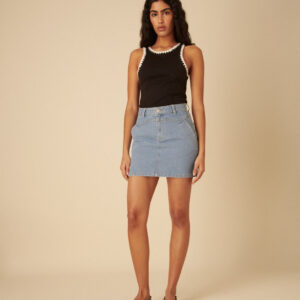 Blue Denim Mini Graceful Skirt